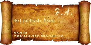 Hollerbach Ákos névjegykártya