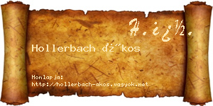 Hollerbach Ákos névjegykártya